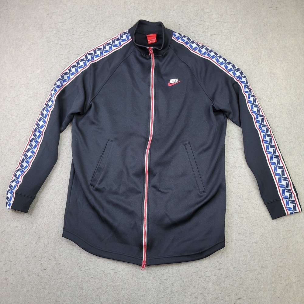 Nike Jacket Mens M Athletic Taped Poly Active Track Gym Sport aj2681 010 Adult